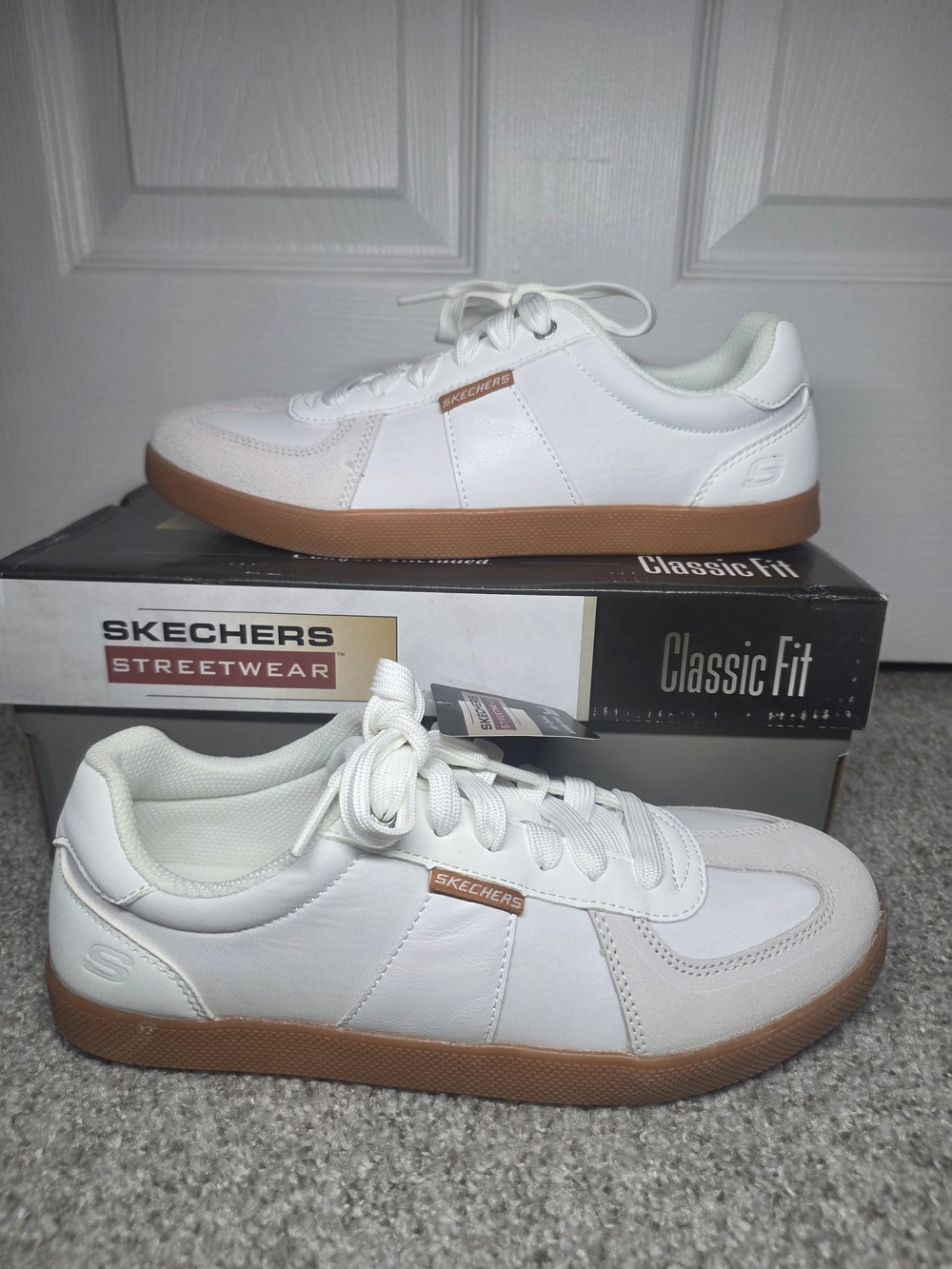 SKECHERS Sport Court 2.0 Rayde Men’s Size 7.5 White Sneakers 210960 New With Box